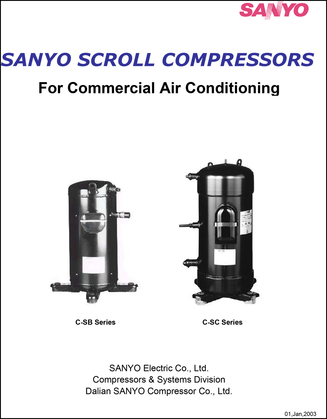 Спиральные компрессоры SANYO для кондиционирования